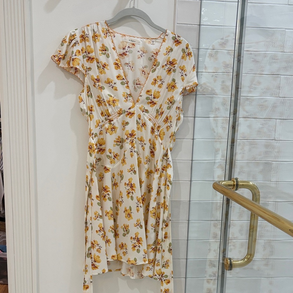 Doen Yellow Floral Mini Dress